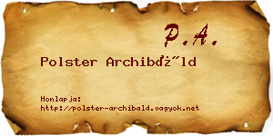 Polster Archibáld névjegykártya